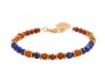 Armband met rudraksha, lapis lazuli en jaspis